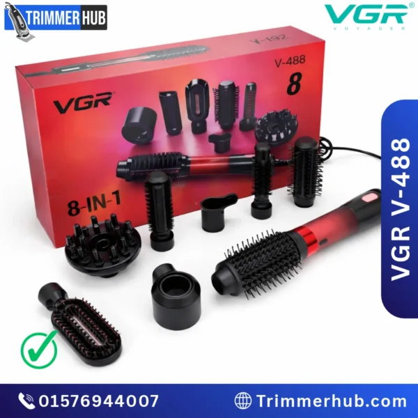 VGR V-488 Professional 8-in-1 Hot Air Brush Hair Styler