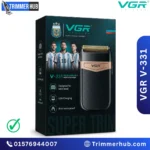 VGR V-331 cordless foil shaver with double stainless steel blades, USB charging, LED battery indicator, and compact travel-friendly design.