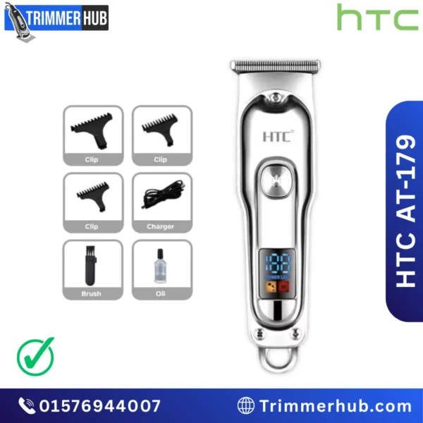 HTC AT-179 Hair & Beard Trimmer for Men Full Metal Body
