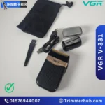 VGR V-331 cordless foil shaver with double stainless steel blades, USB charging, LED battery indicator, and compact travel-friendly design.