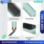 VGR V-592 Hair Straightener Comb & Hot Brush with Ionic Technology