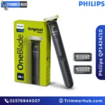 Philips OneBlade Face QP1424/10 trimmer front view with stubble combs