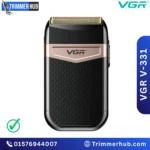 VGR V-331 cordless foil shaver with double stainless steel blades, USB charging, LED battery indicator, and compact travel-friendly design.