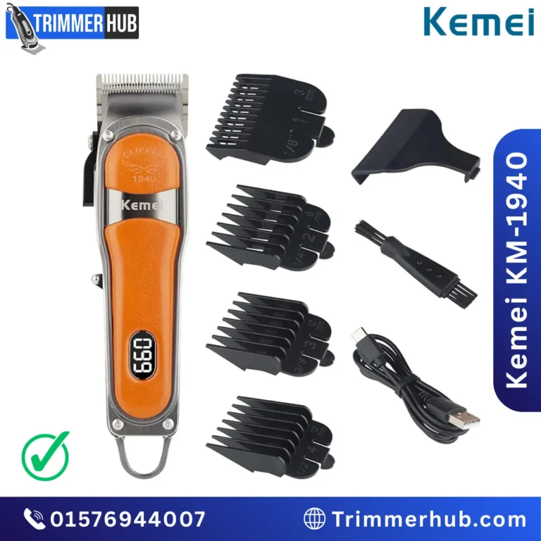 Kemei KM-1940 Trimmer – Professional Cordless Hair & Beard Clipper